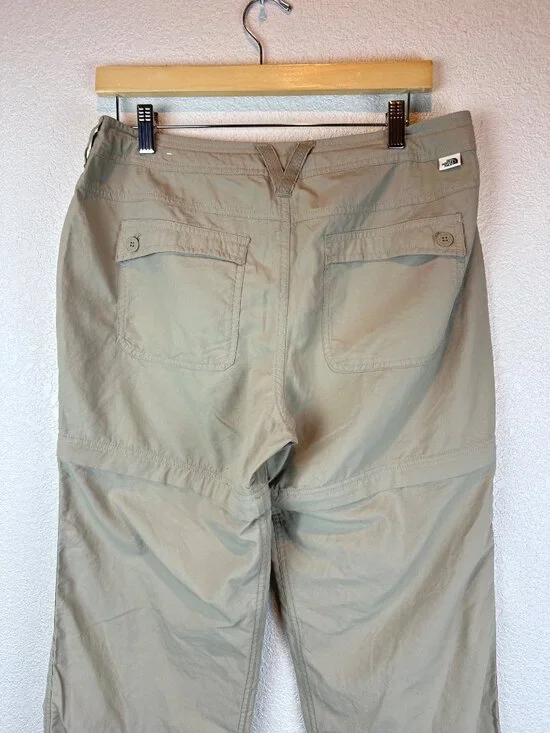 The North Face Convertible Hiking Pants Womens US 8 Khaki Zip Off Nylon Camping - Picture 10 of 12